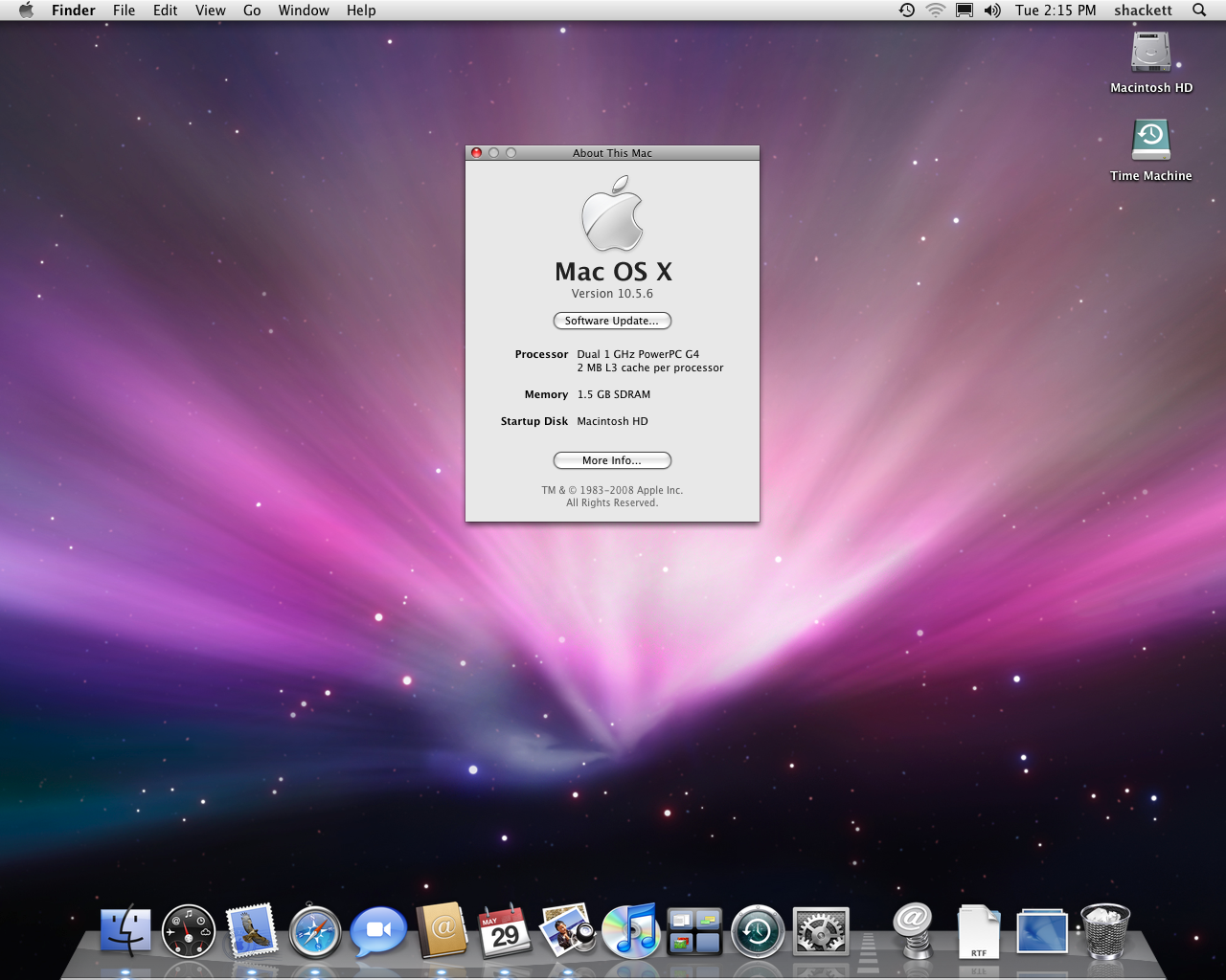 Mac OS X 10.5 Screenshot, courtesy 512 Pixels